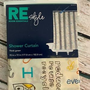 Room Essentials THINK GREEN Shower Curtain NEW
